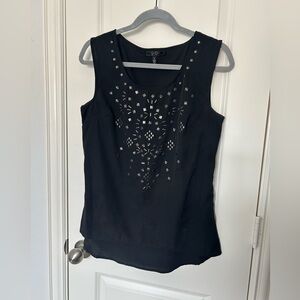 Jessica Simpson Black Sleeveless Top with Studded Design